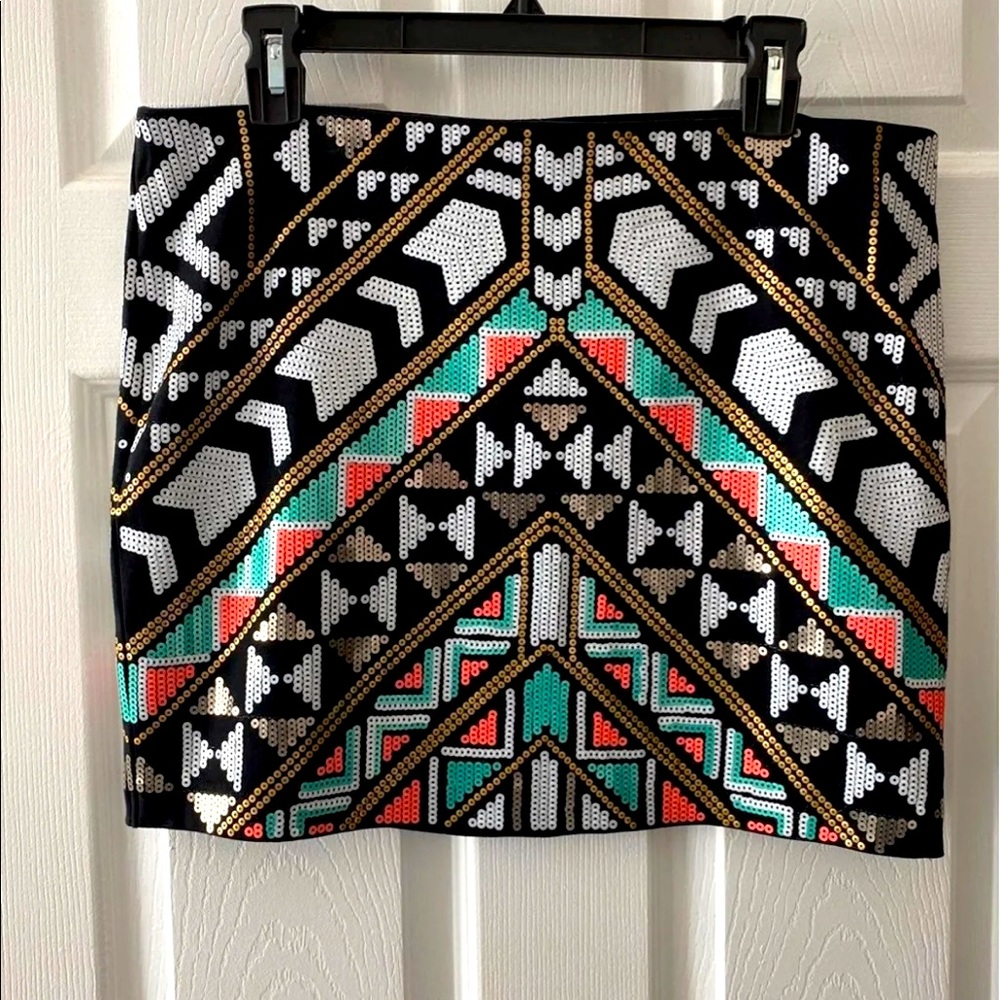 Express sequin mini skirt large